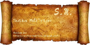 Sutka Márton névjegykártya