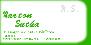 marton sutka business card